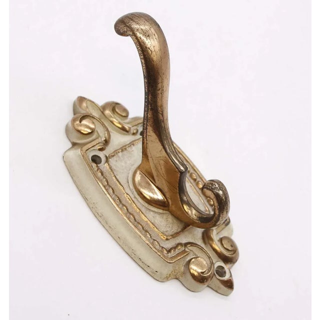 Vintage French Provincial Off White & Gold 3 Piece Bathroom Hardware Set For Sale - Image 9 of 12
