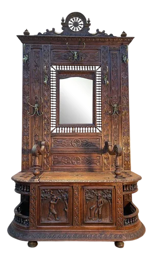 Carved Oak Wardrobe from Breton