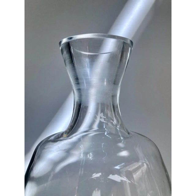 Mid 20th Century Krosno Clear Crystal Decanter With Ball Stopper For Sale In New York - Image 6 of 13
