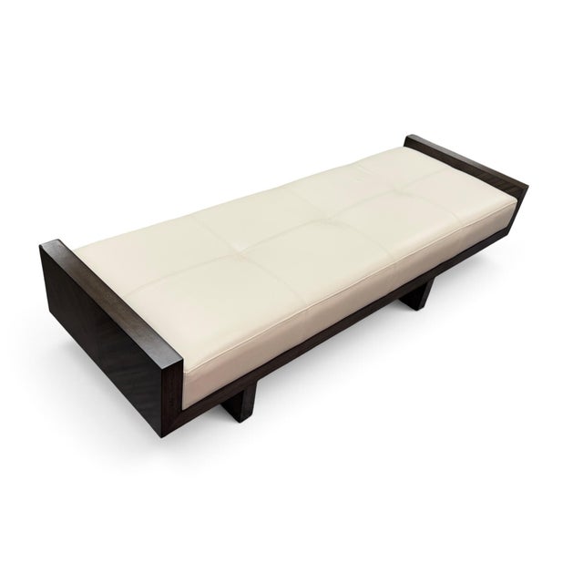 2020s John Richard Virtu Leather Bench For Sale - Image 5 of 12