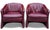 Featured is a Pair of Vintage Oxblood Leathercraft Postmodern Lounge/Club Chairs. These chairs boast a sculptural, rounded...