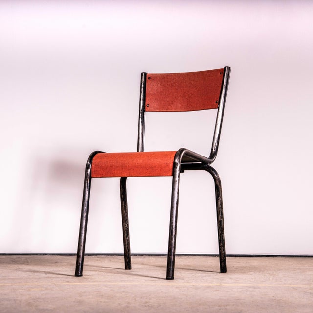 Metal Red Woven Laminate 510 Dining Chair from Mullca, 1950s, Set of 6 For Sale - Image 7 of 8