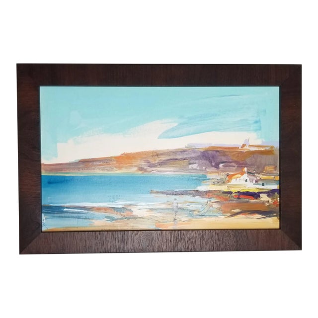 1980s Coastal Scene Painting, Framed For Sale