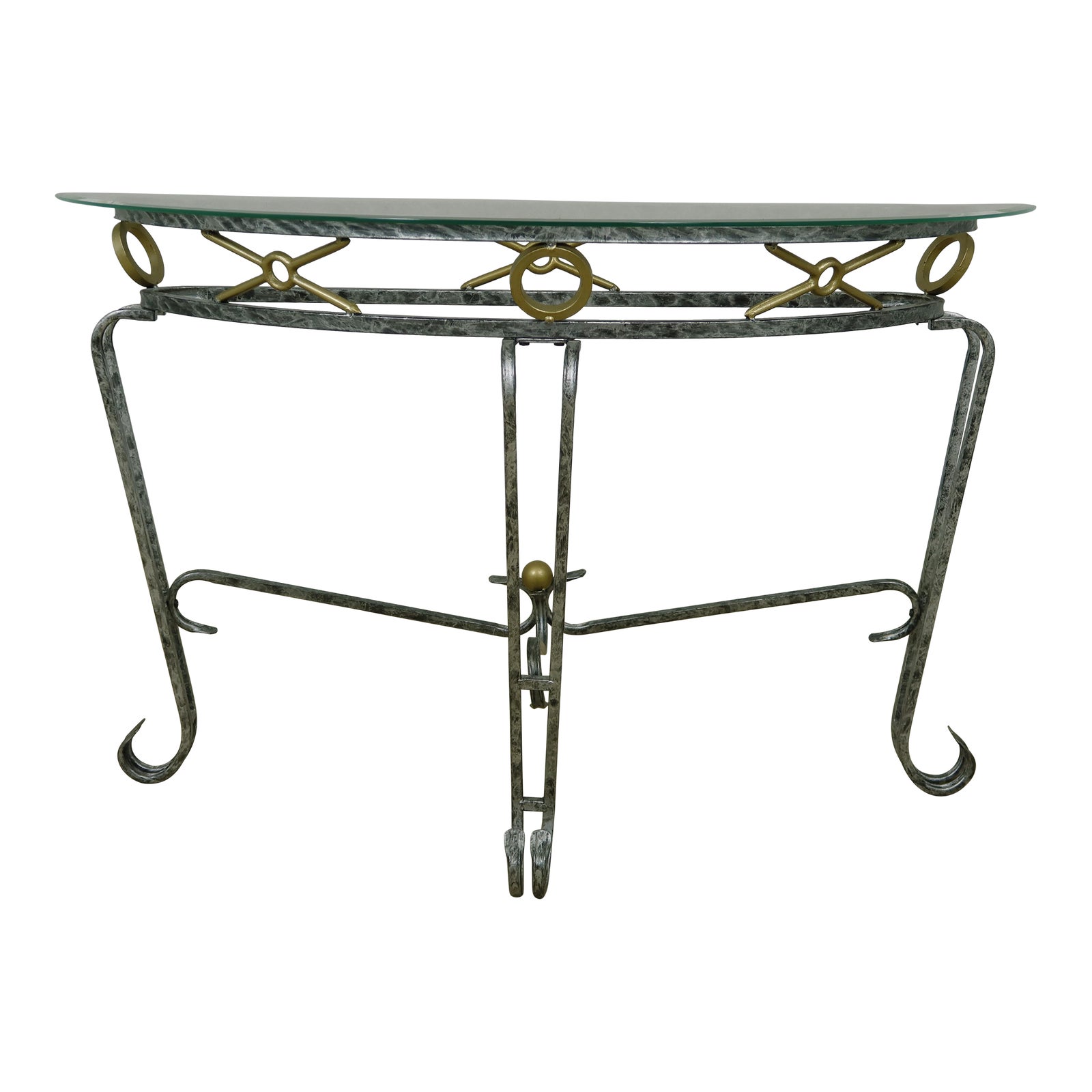 Modern Design Metal Base Glass Top Console Table Chairish