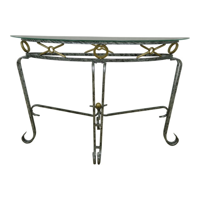 Modern Design Metal Base Glass Top Console Table Chairish