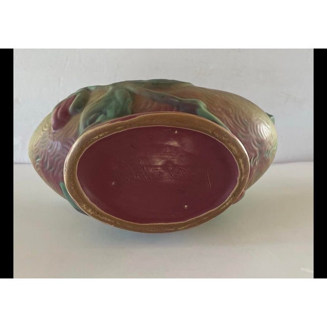 1930s Rare Weller Pottery Malvern Oval Double-Handled Jardinière, C. 1930 For Sale - Image 5 of 6