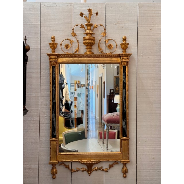Wood Pair of Vintage Giltwood Mirrors in the Neoclassical Manner For Sale - Image 7 of 11
