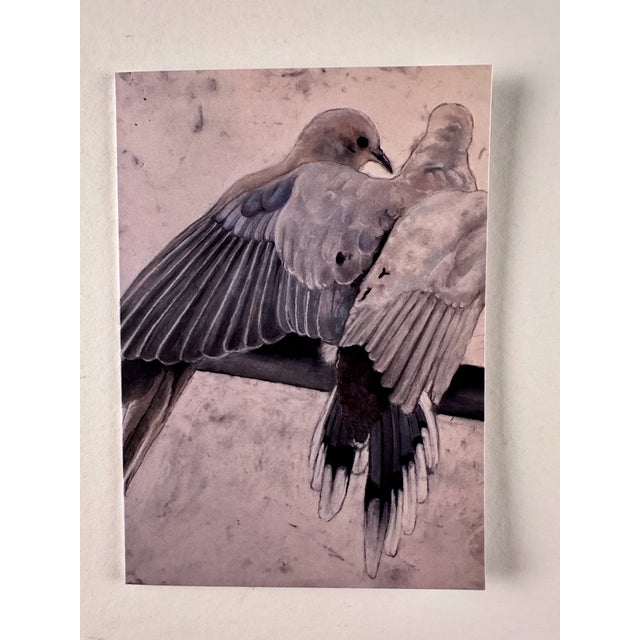 Ebony Set of Six Folded Note Cards Printed From My Original Drawings of Birds For Sale - Image 8 of 9