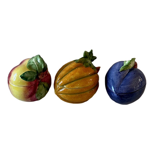 Set of 3 Italian Lidded Fruit Dishes For Sale