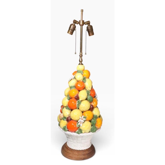 Mid 20th Century Assembled Pair of Italian Majolica Fruit Lamps - a Pair For Sale In New York - Image 6 of 18