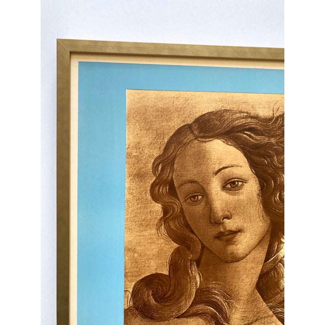 Mourlot " l'Art Italien " Vintage 1935 Mourlot Fine Art Lithograph Print Art Deco Framed Paris Exhibition Poster Botticelli " Birth of Venus " 1482 For Sale - Image 4 of 12
