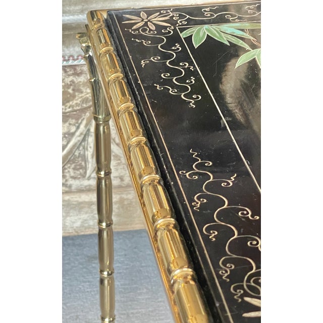 French Maison Bagues Bronze & Lacquer Coffee Table For Sale - Image 11 of 16
