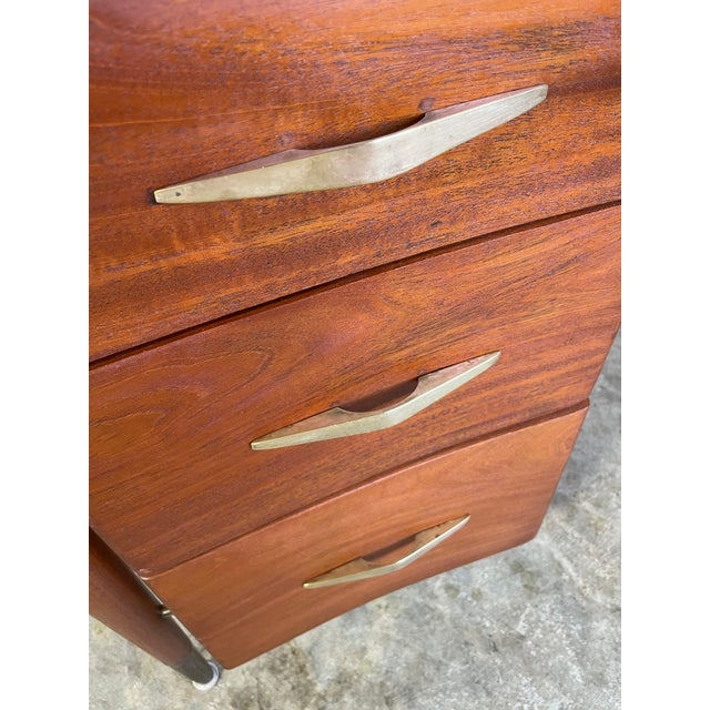 Wood Mid Century Modern Kidney Shaped Desk For Sale - Image 7 of 12