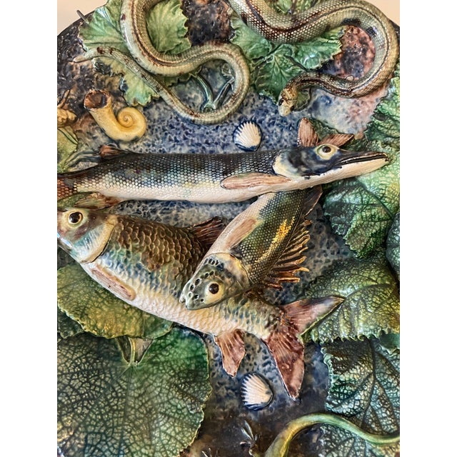 The School of Paris Late 19th Century French Palissy Ware Majolica Plate, School of Paris, For Sale - Image 3 of 5