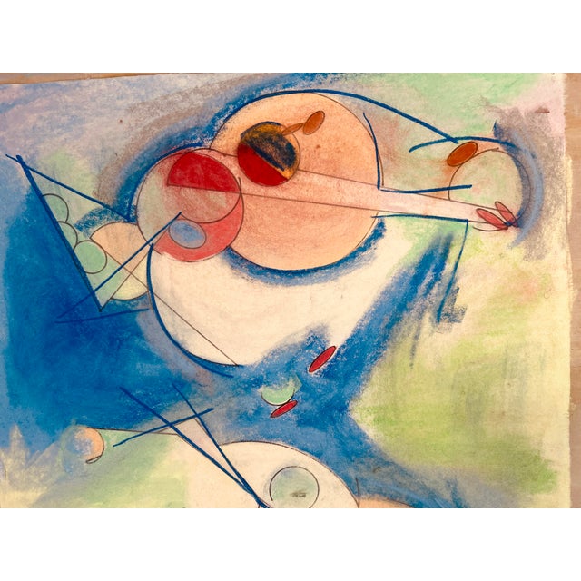 Erik Sulander “Asia”, a Geometric Abstraction of the Second Generation for American Expressionists school.in Pastel on Paper For Sale - Image 4 of 4