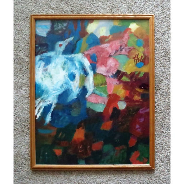 Late 20th Century Post Modern Abstract Bird Painting "Learning to Fly" Acrylic on Paper Signed Held For Sale In Providence - Image 6 of 6
