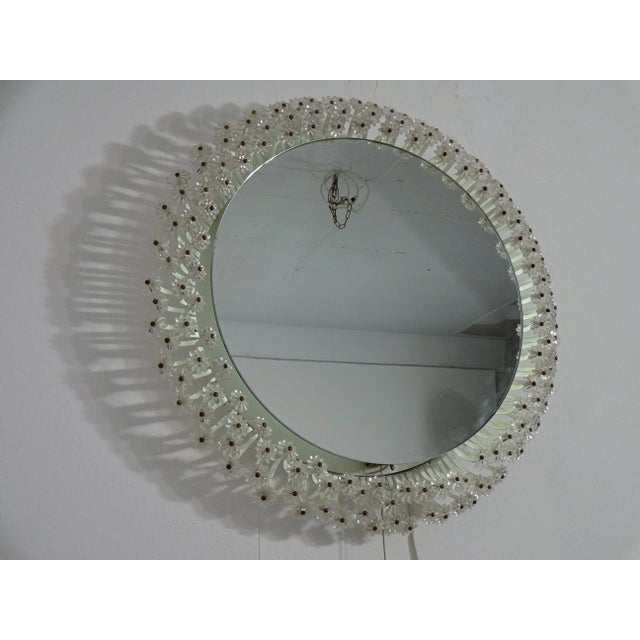 Austrian Illuminated Flower Mirror, 1960s For Sale - Image 11 of 18