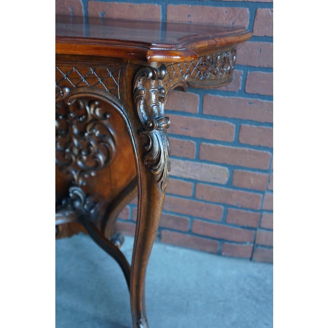 French Provincial Antique French Louis XV Style Console Table For Sale - Image 3 of 8
