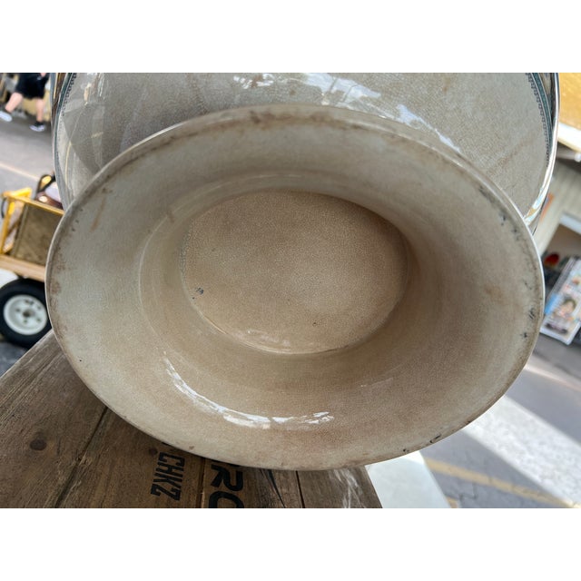 Antique Turquoise Vine and Scroll Punch-Bowl For Sale - Image 9 of 10