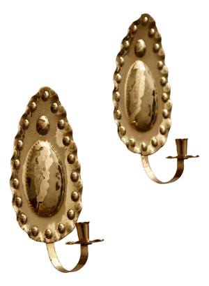 Mid-Century Swedish Brass Sconces, Set of 2