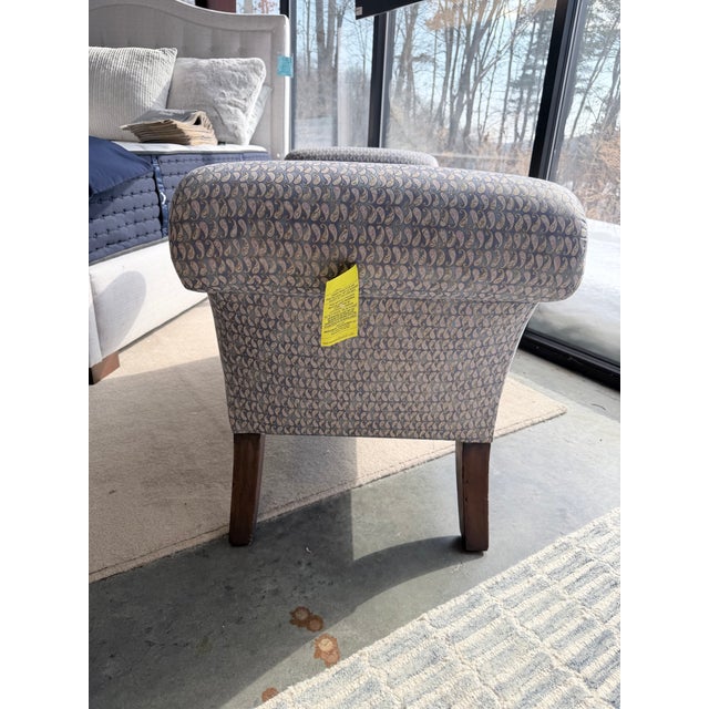 Traditional Late 20th Century Sculptural Rolled Arm Upholstered Lounge Bench For Sale - Image 3 of 7