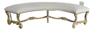 Italian Louis XV Style Painted and Gilt Curved Bench, 19th Century