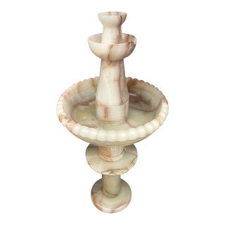 Handcrafted Multicolor Onyx Water Fountain – 45 Inches Tall by Zarva Stone For Sale