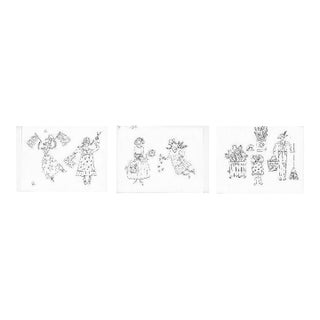 The Girls, Three Pages With Drawings Printed on Both Sides Reproduction For Sale