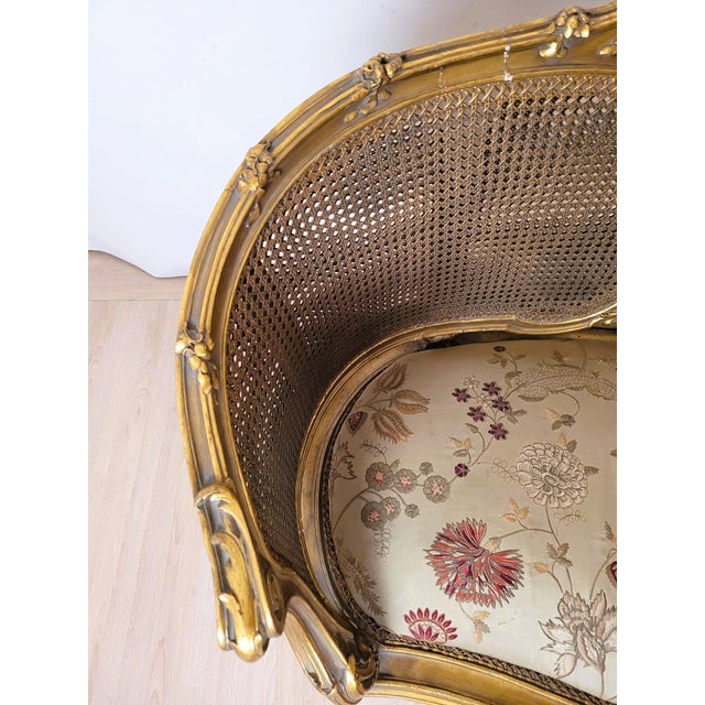 Louis XV Style Golden Basket Bench, Late 19th Century For Sale - Image 13 of 18