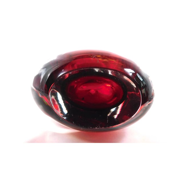 Red 1980s Red Art Glass Vase For Sale - Image 8 of 8