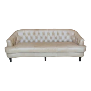 Curved Leather Sofa in Gaston