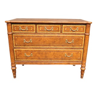 Maitland-Smith Tooled Leather Commode For Sale