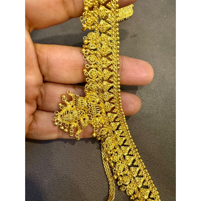 Early 21st Century 54Gm 22 Karat Gold Necklace, Earring & Ring Suite Bridal Princess Necklace Suite For Sale - Image 5 of 18