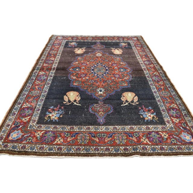 Modern Vintage Turkish Oushak Rug, 04'00 X 06'06 For Sale - Image 3 of 7