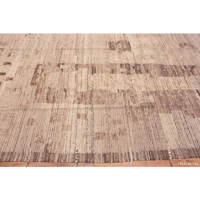 Tribal Nazmiyal Collection Geometric Design Modern Earthy Neutral Color Area Rug For Sale - Image 3 of 8