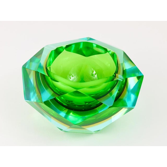 Blue Italian Flavio Poli Colorful Faceted Diamond Ashtray by Seguso, 1960s For Sale - Image 8 of 18