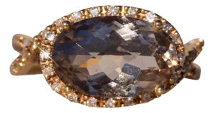 The Colma: Smokey Quartz and natural Diamond Ring in Yellow Gold