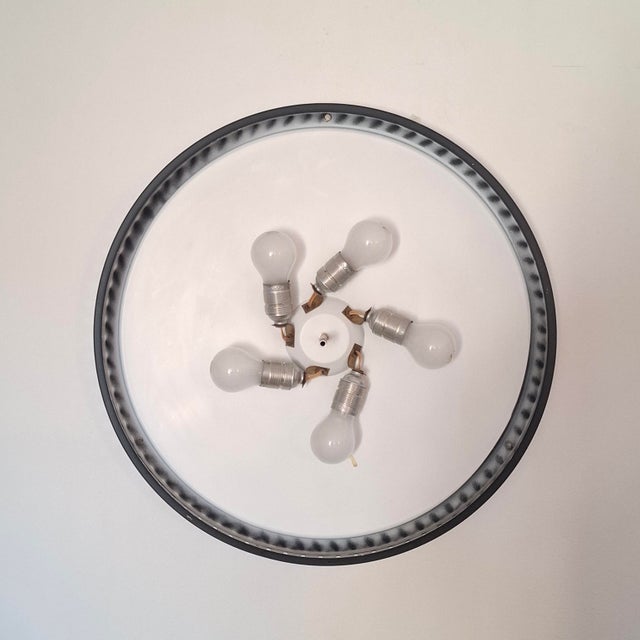 Metal Large Vintage Ceiling Light from Hillebrand, 1960s For Sale - Image 7 of 18
