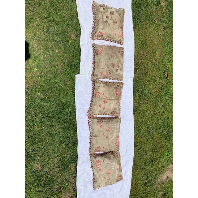 Vintage Floral Classical Pillows- Set of 5 For Sale - Image 13 of 13