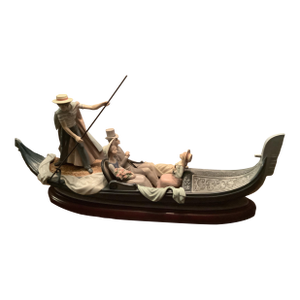 Large Llardo Gondola Porcelain in Mint Condition With Original Box and Base