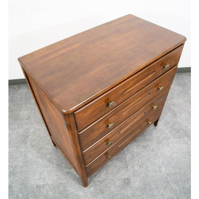 Mid Century Danish Modern Highboy Dresser Walnut 4 Drawer MCM Vintage Karges 60s For Sale - Image 10 of 12