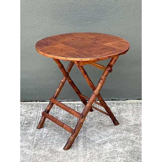 Vintage Split Bamboo Folding Table For Sale In West Palm - Image 6 of 12
