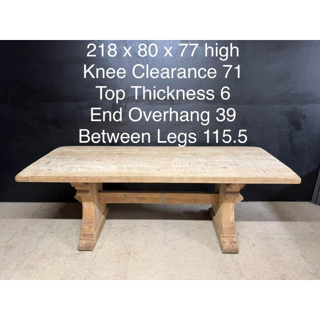 Vintage Farmhouse Dining Table in Bleached Oak, 1920 For Sale - Image 16 of 17