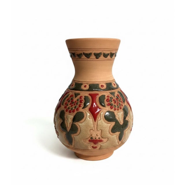 Traditional Vintage Bonis Rhodes Greece Signed Handcrafted Pottery Vase For Sale - Image 3 of 6
