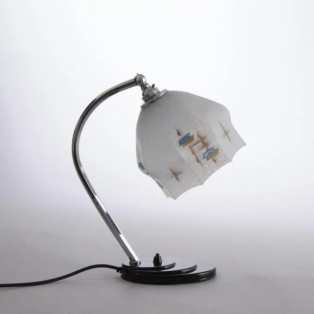Art Deco Swan Neck Desk Reading Lamp with Original Geometric Shade, 1930s For Sale - Image 10 of 10