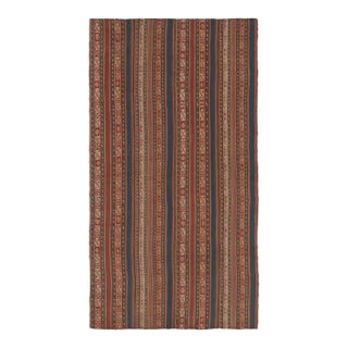 Vintage Persian Kilim Runner, Intricate Geometric Stripes - Rug & Kilim For Sale
