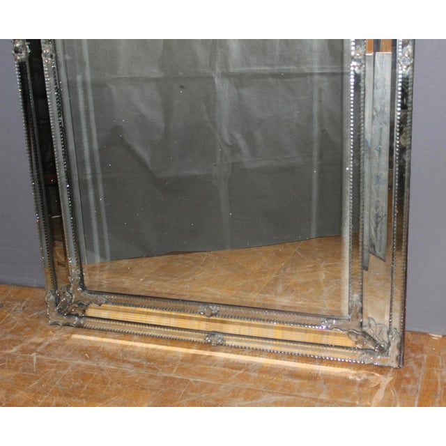 Large Venetian mirror with Murano glass sides, central mercury mirror, can be positioned in either direction, second half...