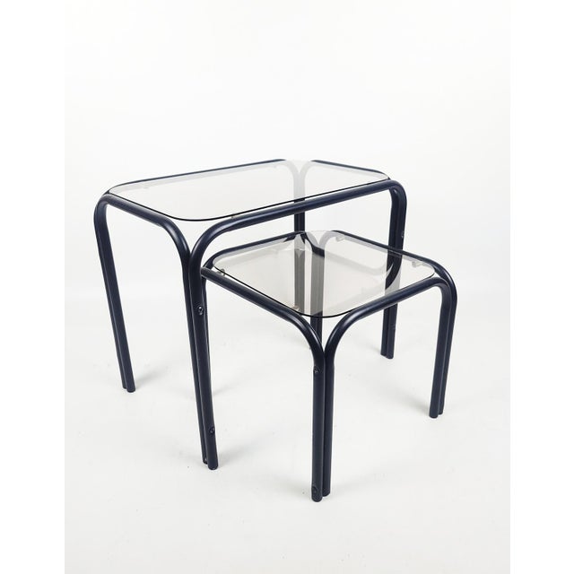 Vintage Glass Side Tables, 1980s, Set of 2 For Sale - Image 4 of 11