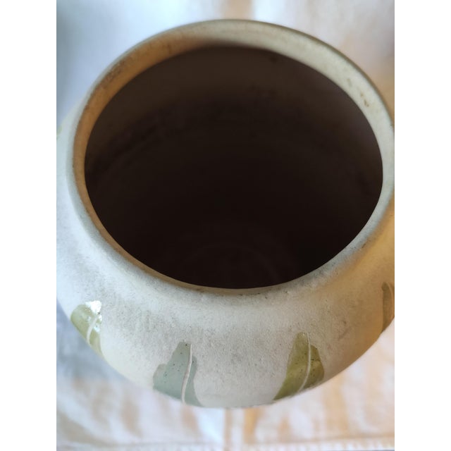 Mid-Century Modern Mid-Century Green Leaf Feather Pattern Vase from Scheurich Keramik, 1970s For Sale - Image 3 of 7