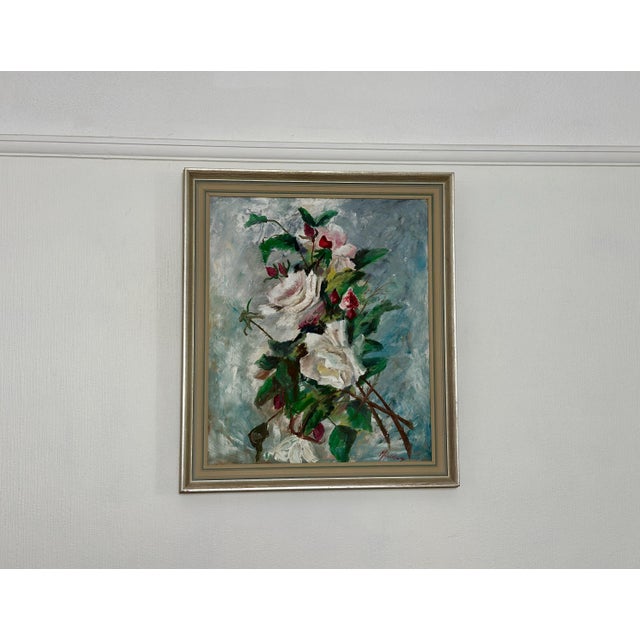M. Hellberg, Flower Still Life, 1960s, Oil on Canvas, Framed For Sale - Image 9 of 14
